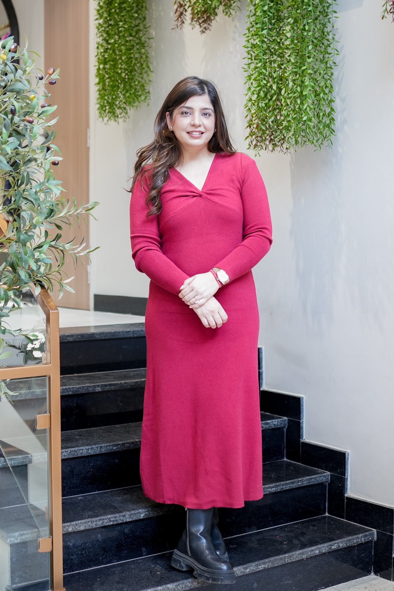 Wren Red Knitted Dress