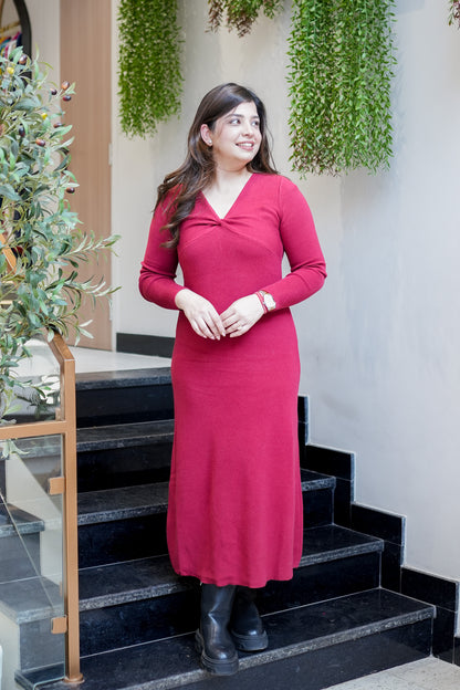 Wren Red Knitted Dress