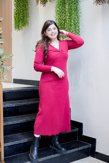 Wren Red Knitted Dress