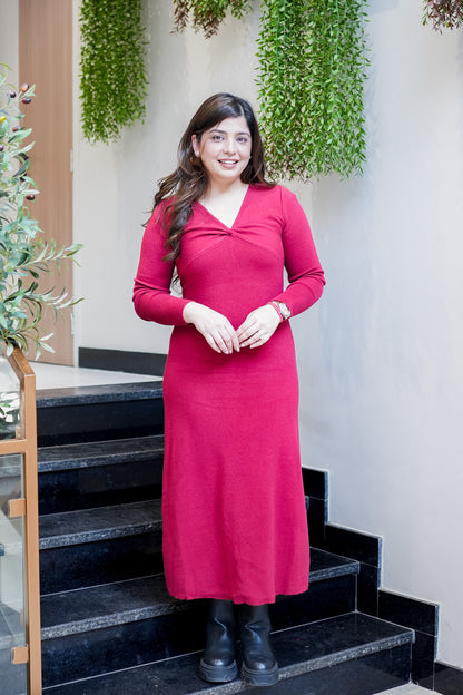 Wren Red Knitted Dress