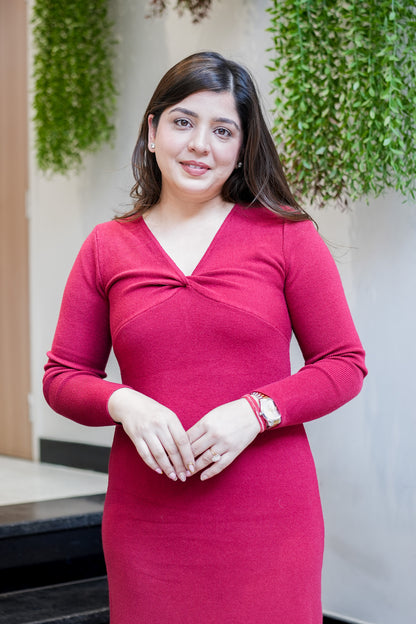 Wren Red Knitted Dress