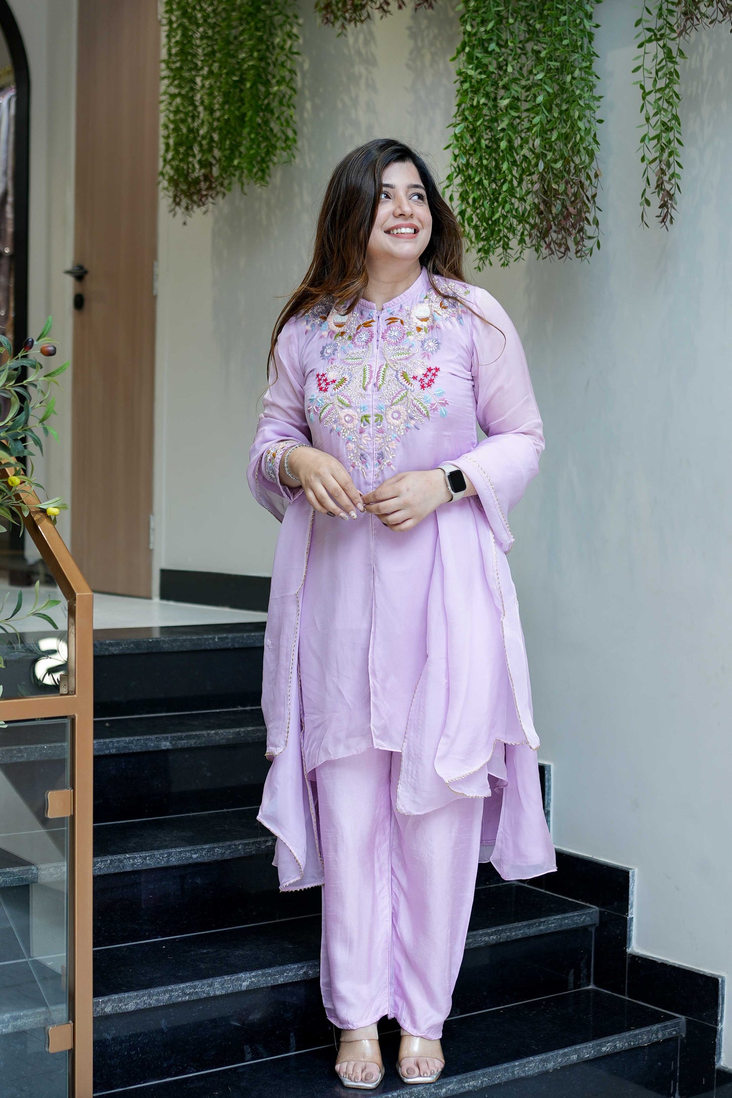 Anvita Hand Embroidered Silk Suit Set