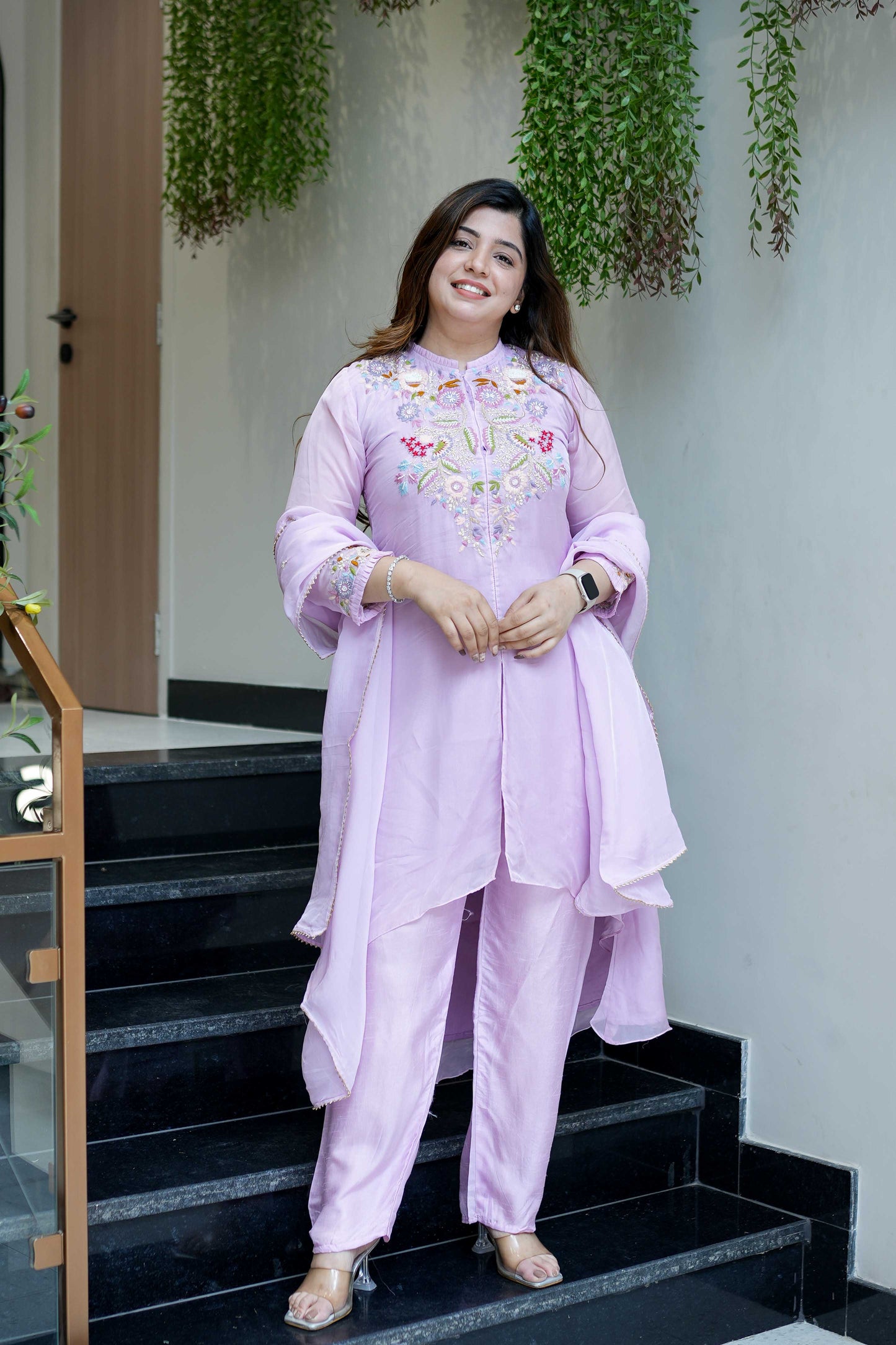 Anvita Hand Embroidered Silk Suit Set