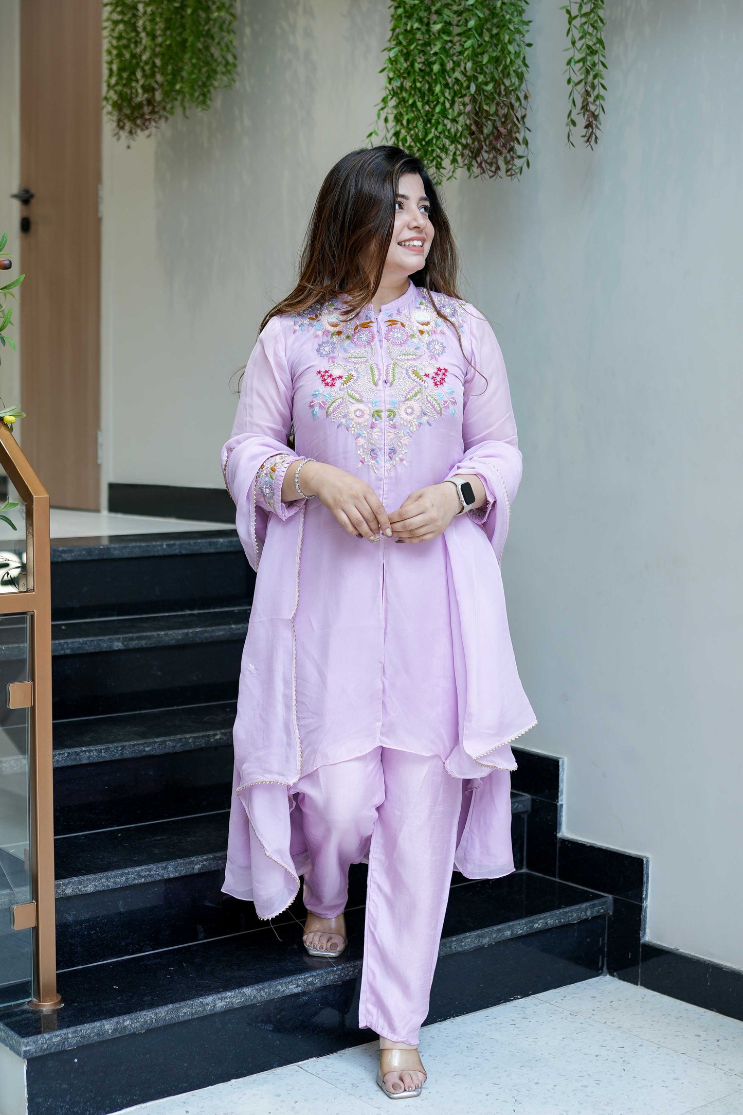 Anvita Hand Embroidered Silk Suit Set