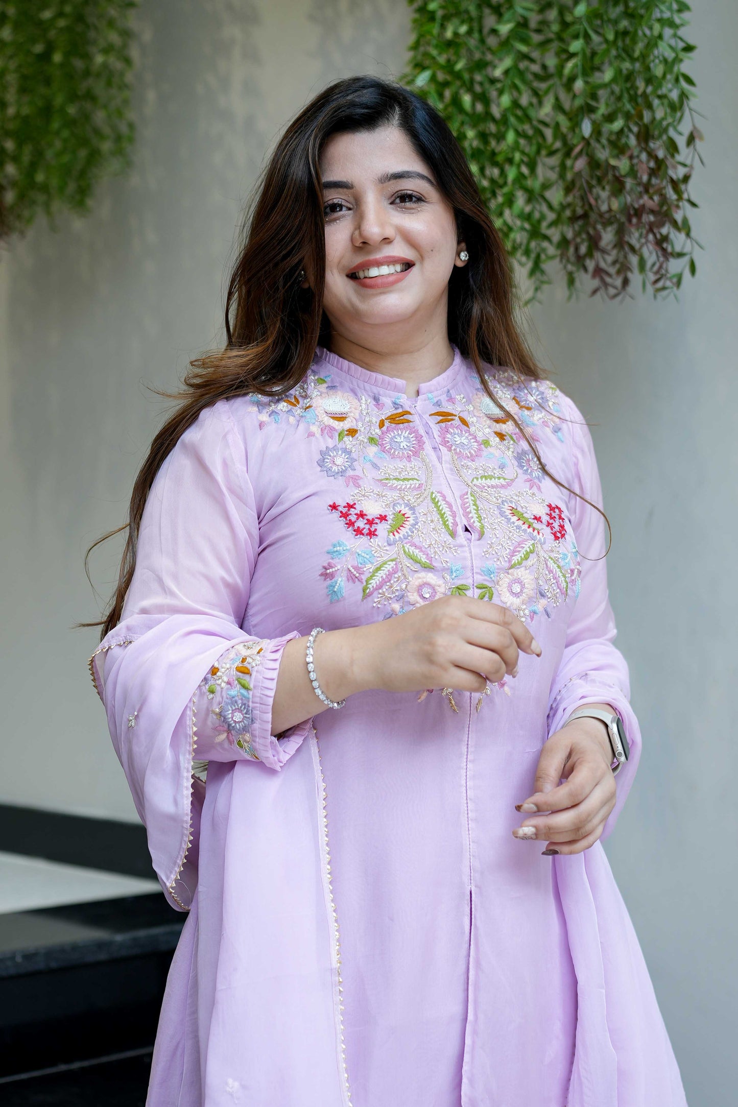 Anvita Hand Embroidered Silk Suit Set