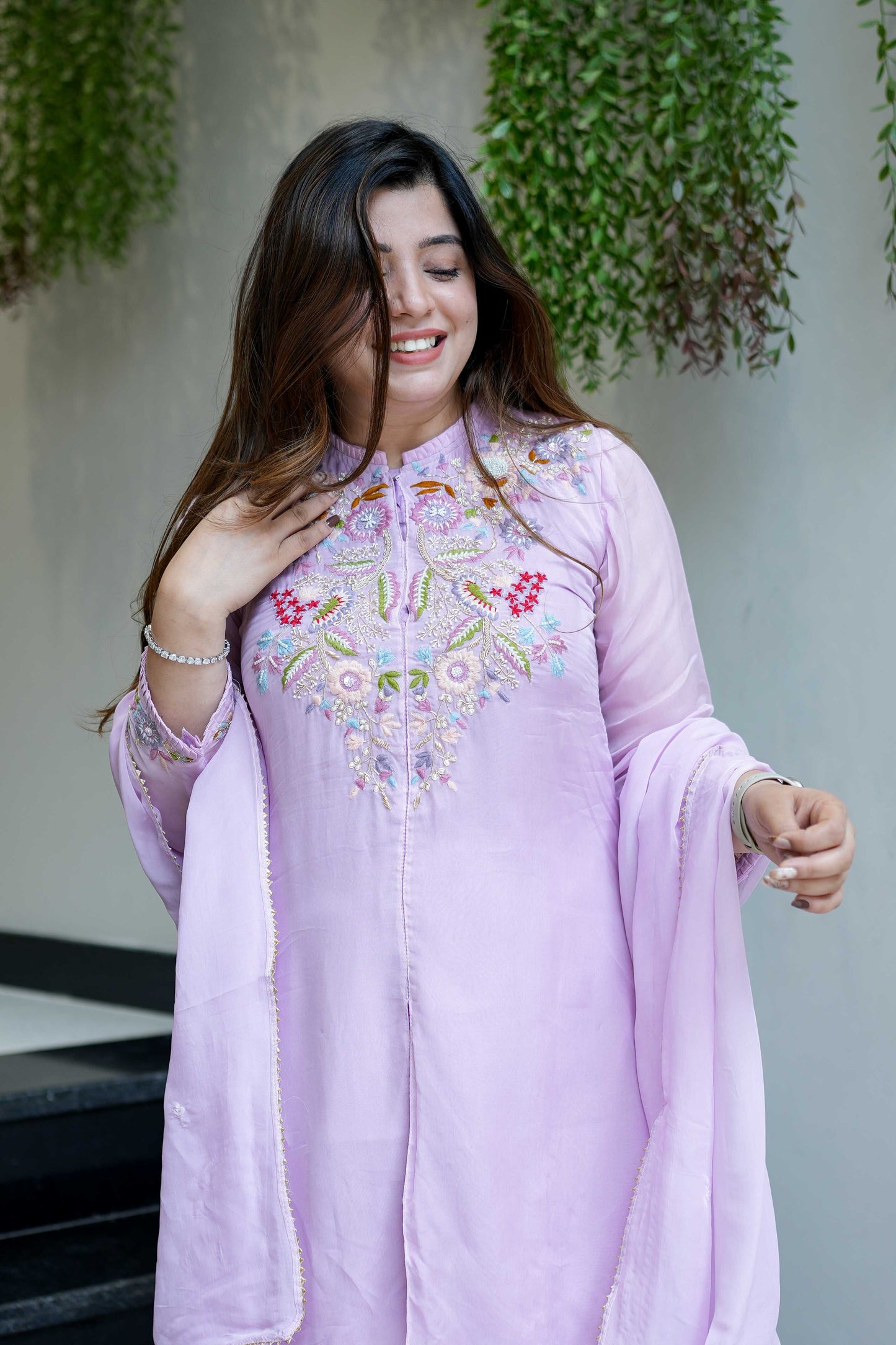 Anvita Hand Embroidered Silk Suit Set