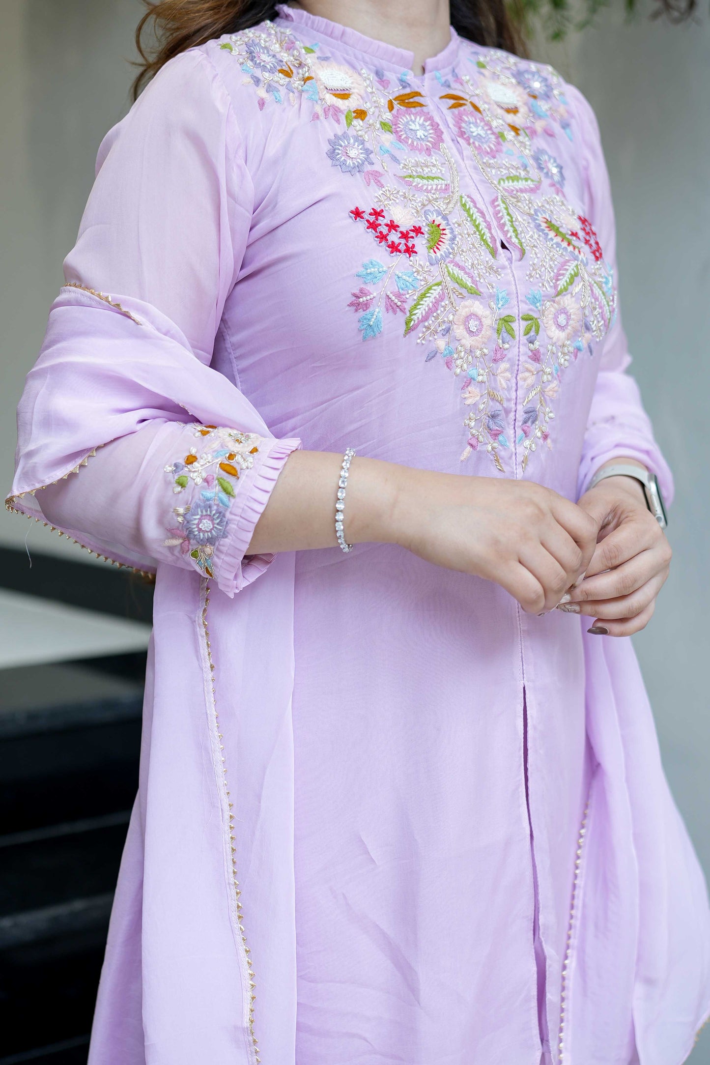 Anvita Hand Embroidered Silk Suit Set