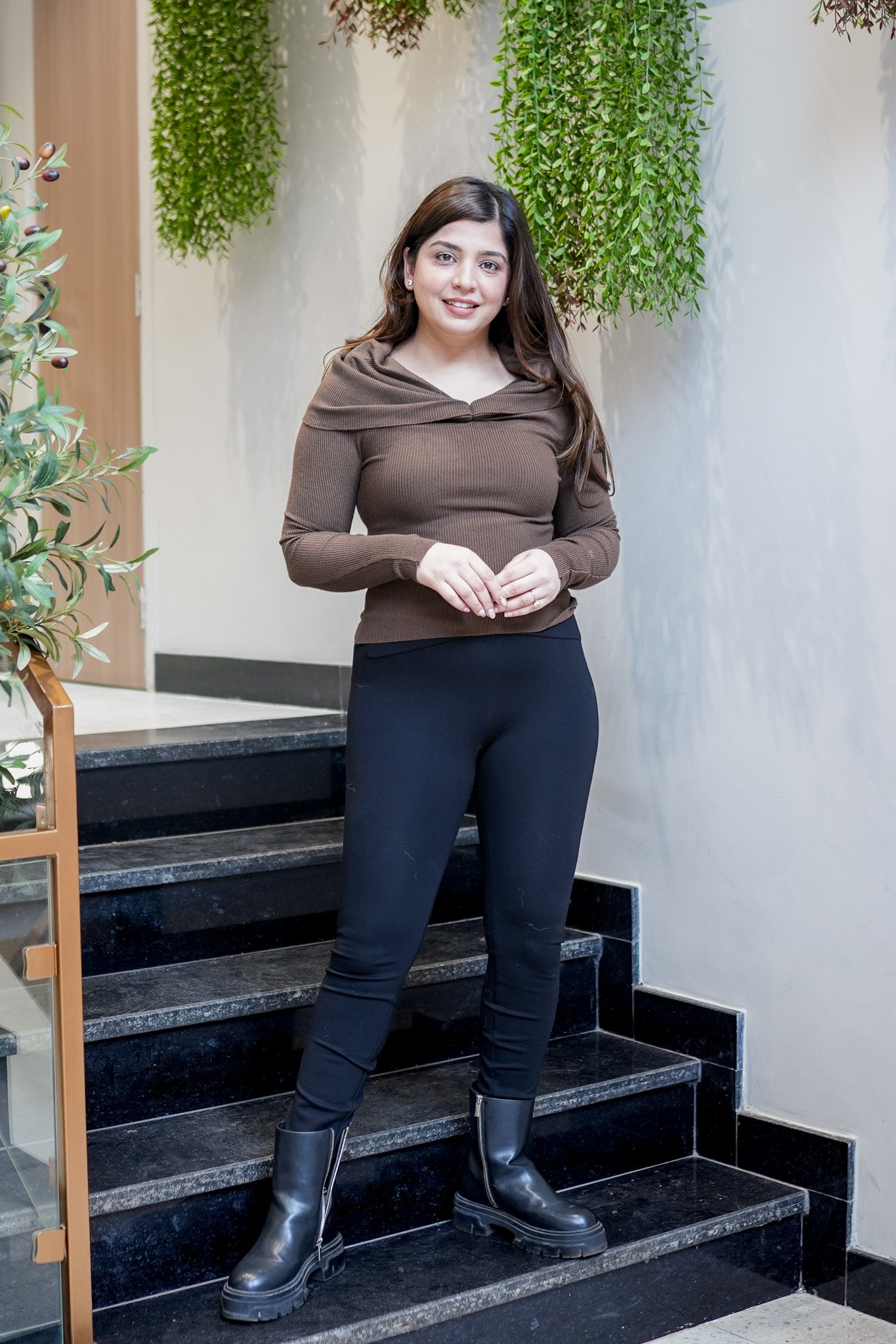 Stella Brown Knitted Top