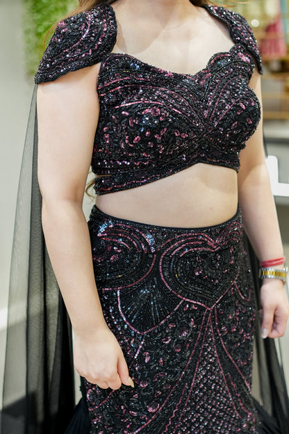 Tvesha Hand Embroidered Fish Cut Lehenga