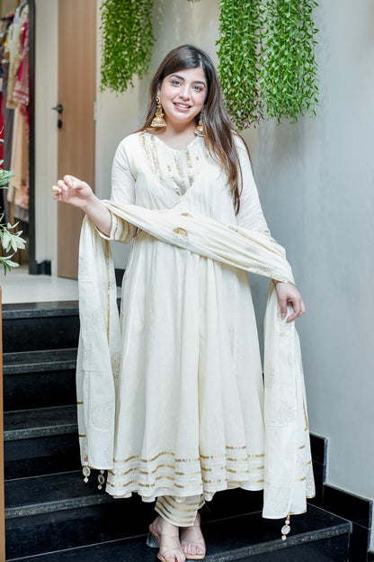 Sajal Embroidered Anarkali Suit Set