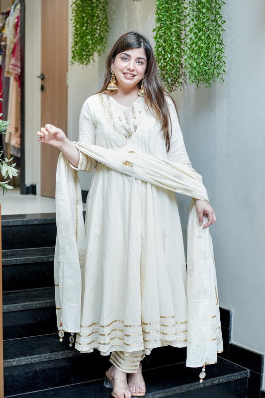 Sajal Embroidered Anarkali Suit Set