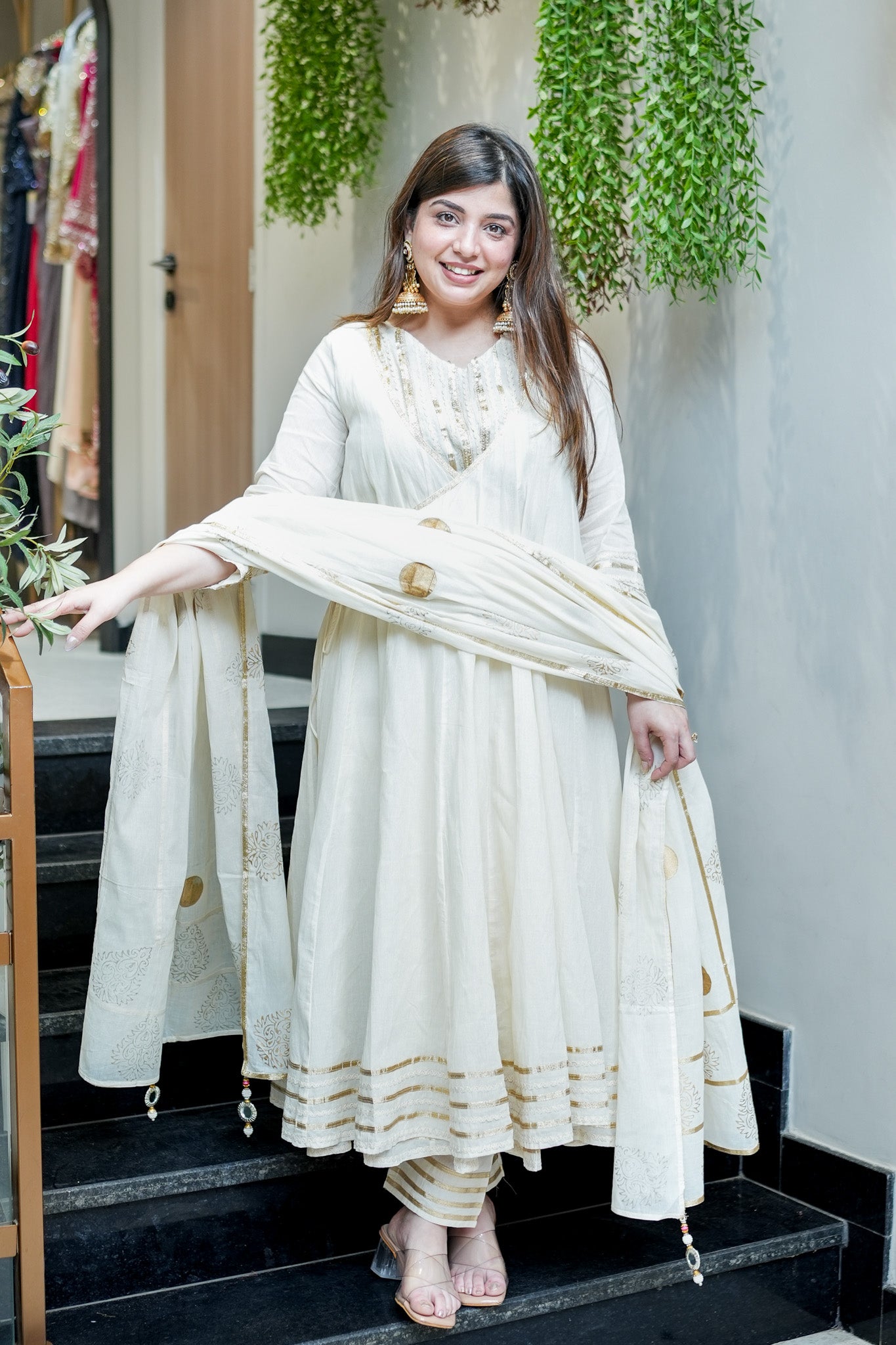 Sajal Embroidered Anarkali Suit Set