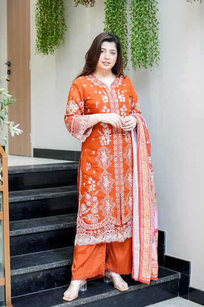 Farzeena Schiffli Detailing Suit Set