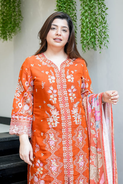 Farzeena Schiffli Detailing Suit Set