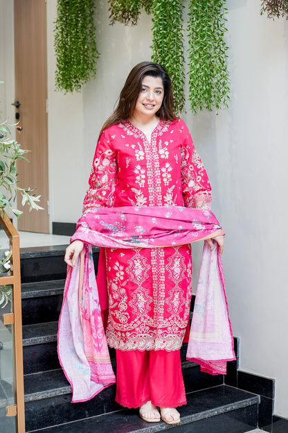 Farzeena Schiffli Detailing Suit Set