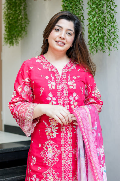 Farzeena Schiffli Detailing Suit Set