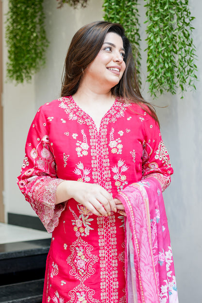 Farzeena Schiffli Detailing Suit Set