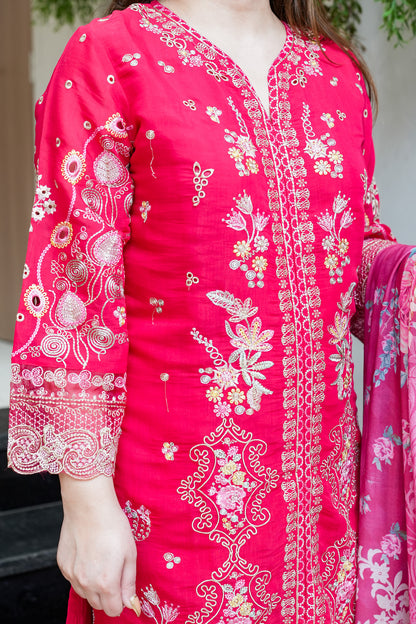 Farzeena Schiffli Detailing Suit Set