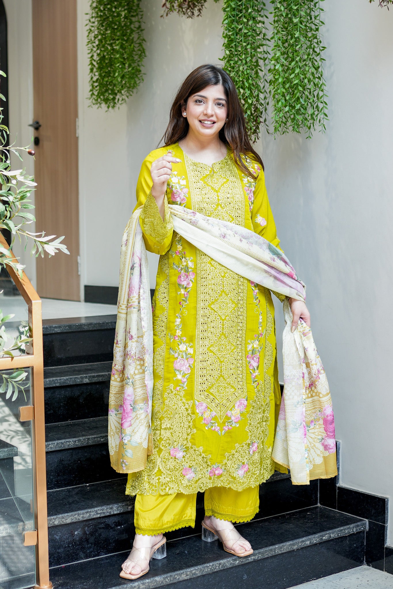 Vrindah Schiffli Suit Set