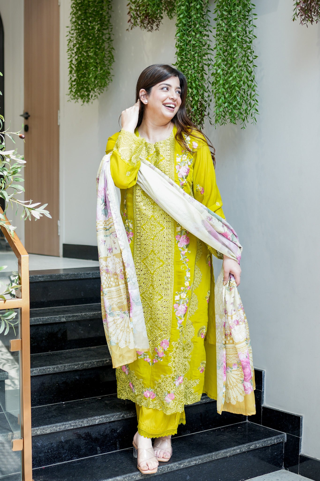 Vrindah Schiffli Suit Set