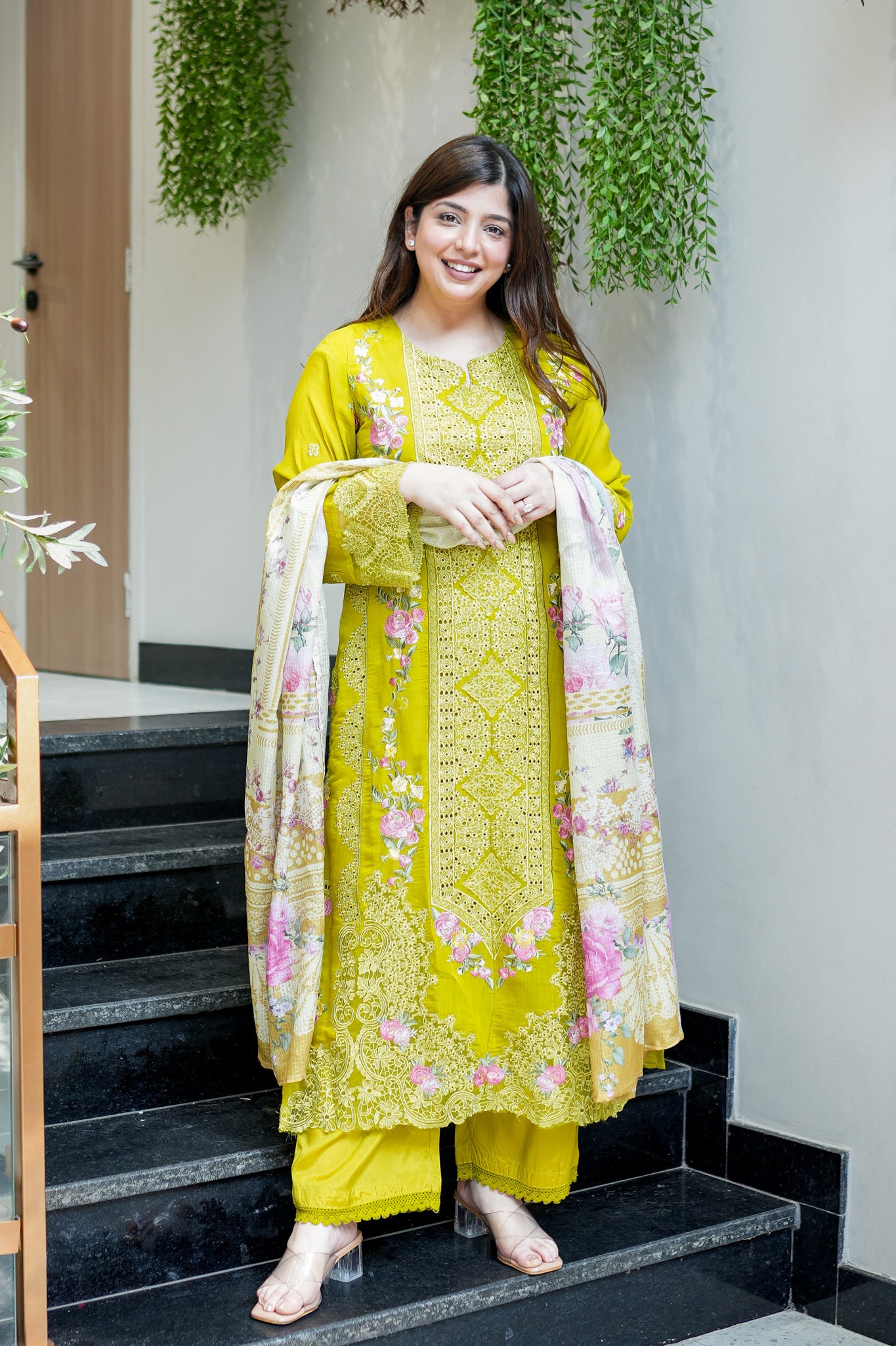 Vrindah Schiffli Suit Set