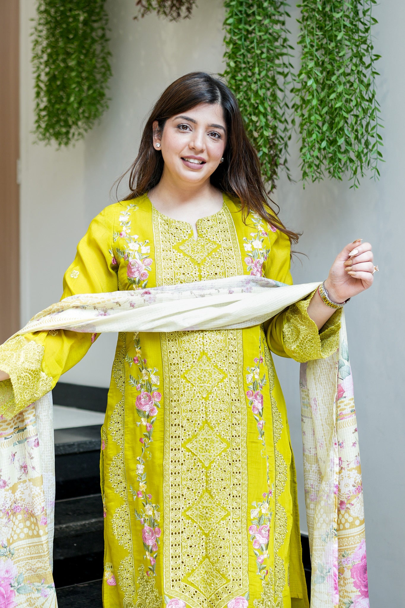 Vrindah Schiffli Suit Set