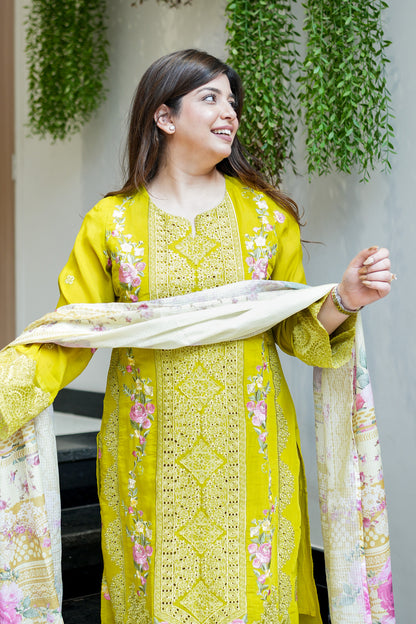 Vrindah Schiffli Suit Set