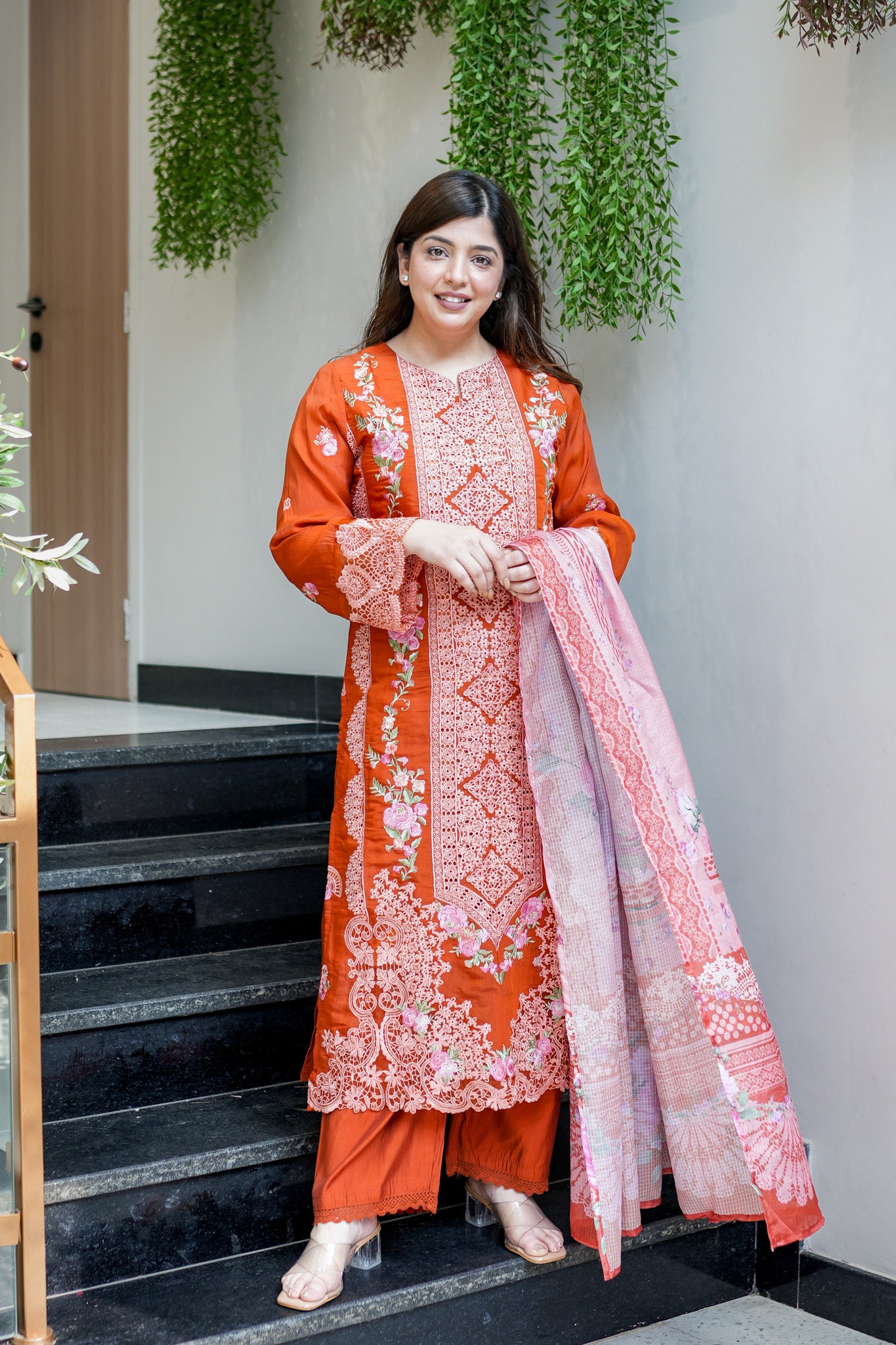 Vrindah Schiffli Suit Set
