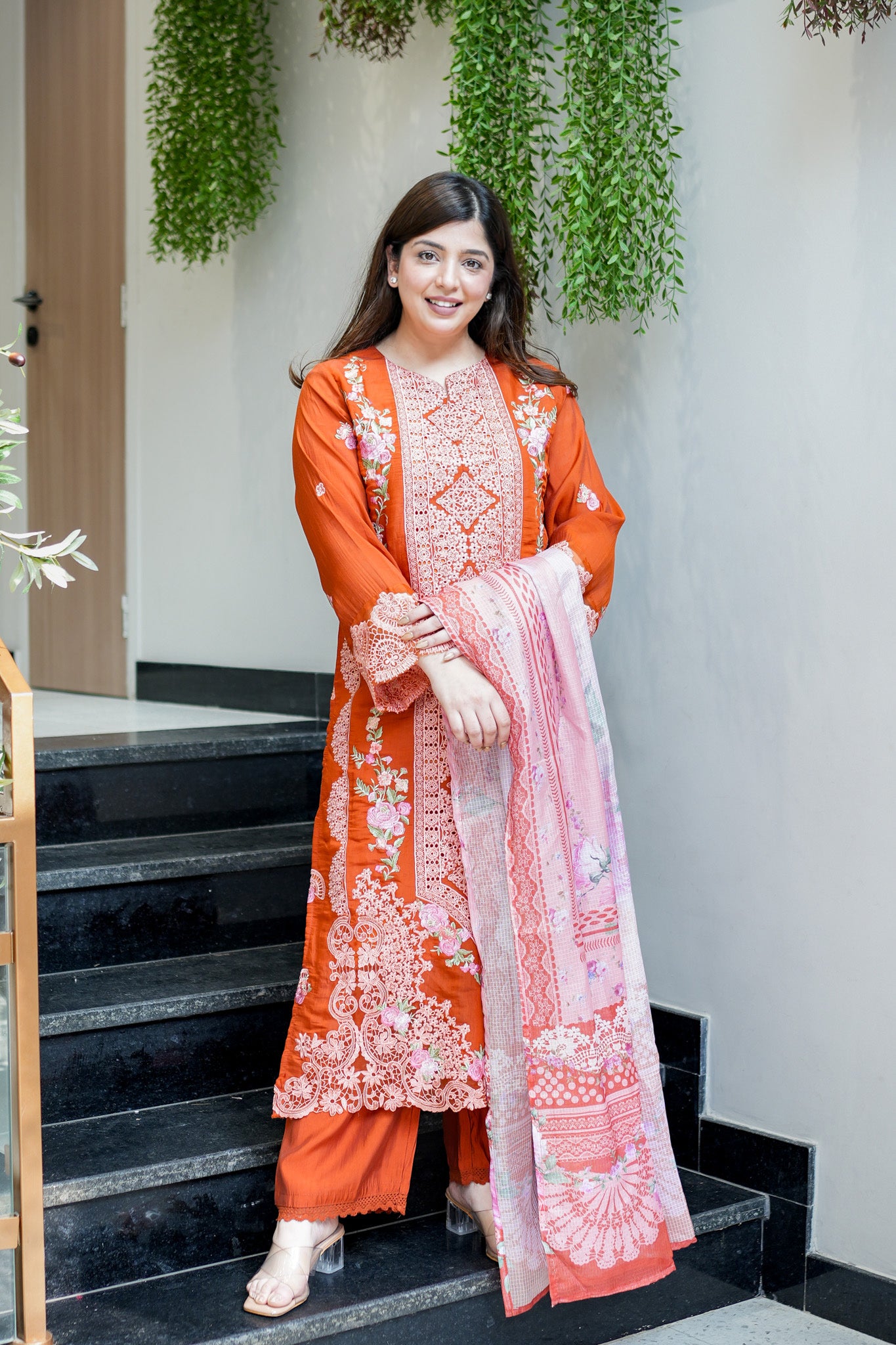 Vrindah Schiffli Suit Set