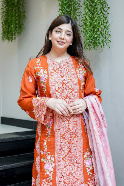 Vrindah Schiffli Suit Set
