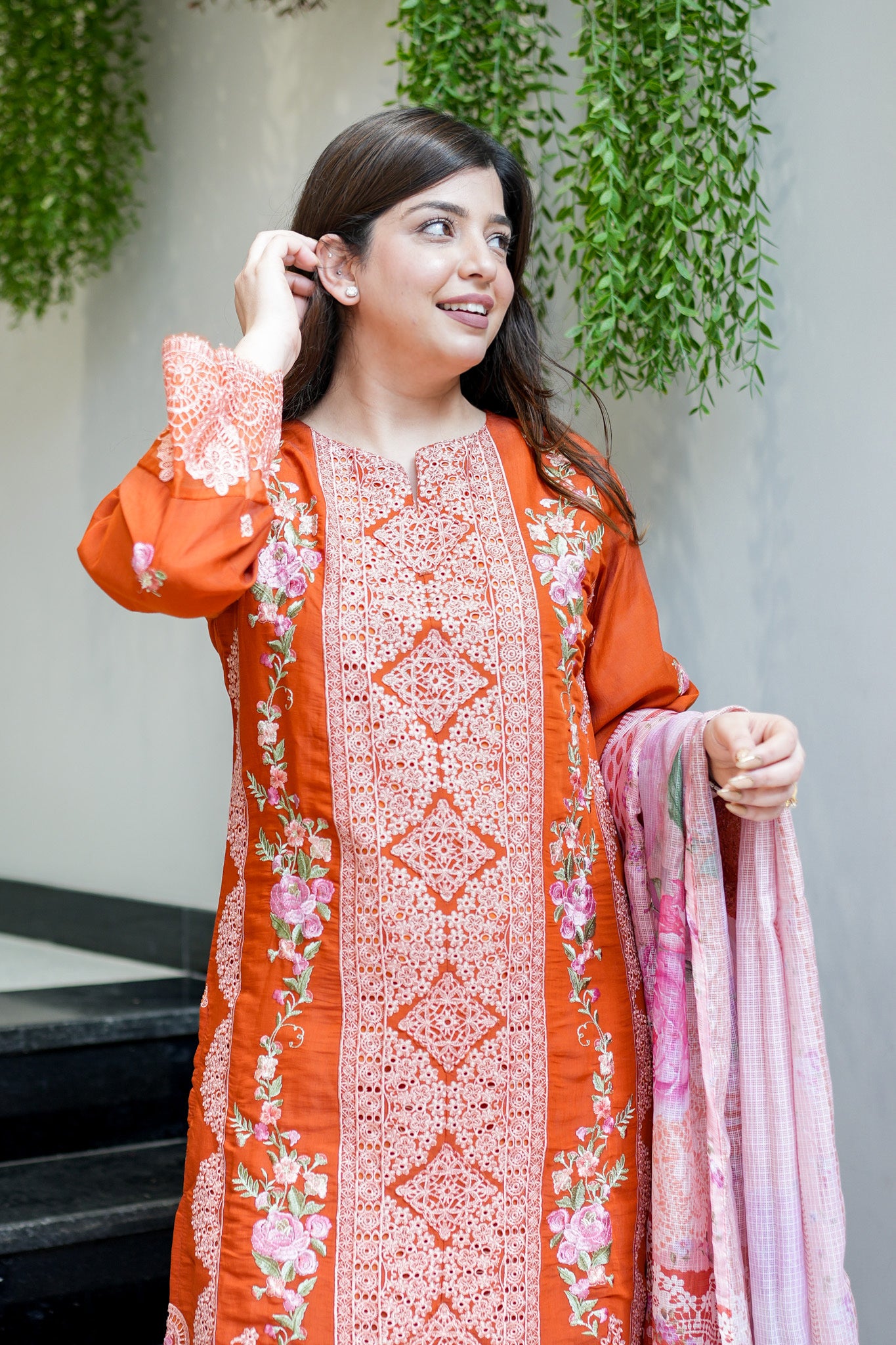 Vrindah Schiffli Suit Set