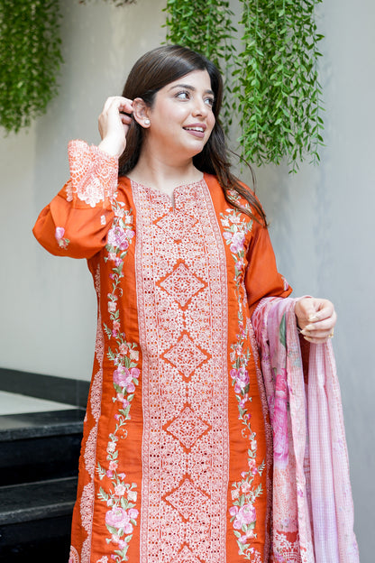 Vrindah Schiffli Suit Set