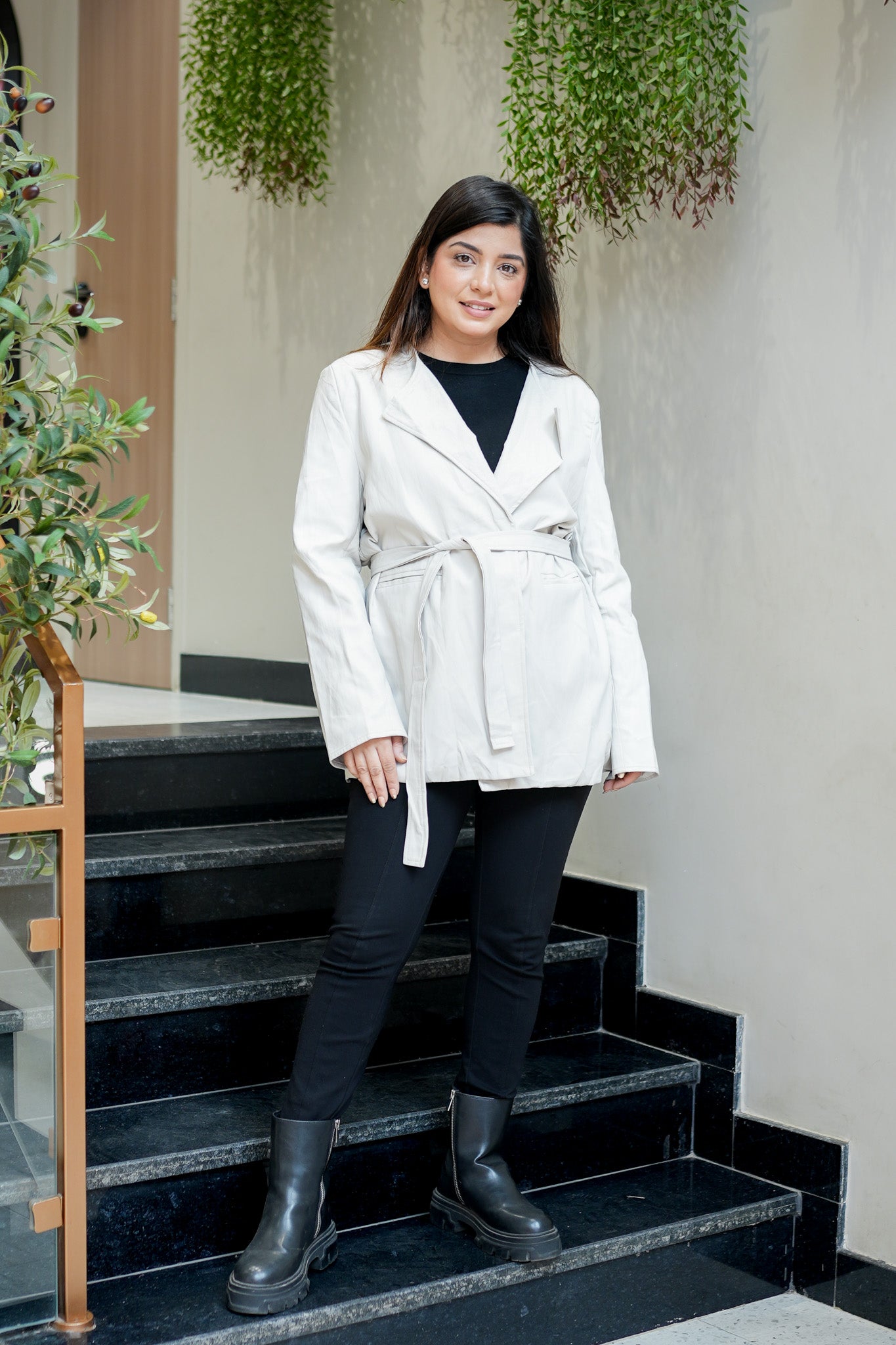 Amy Leather Trench Coat