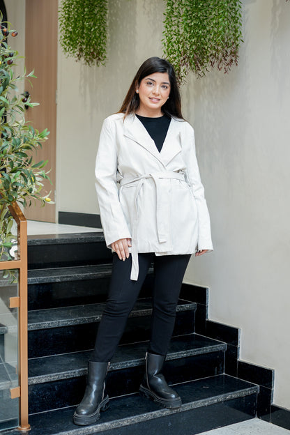 Amy Leather Trench Coat