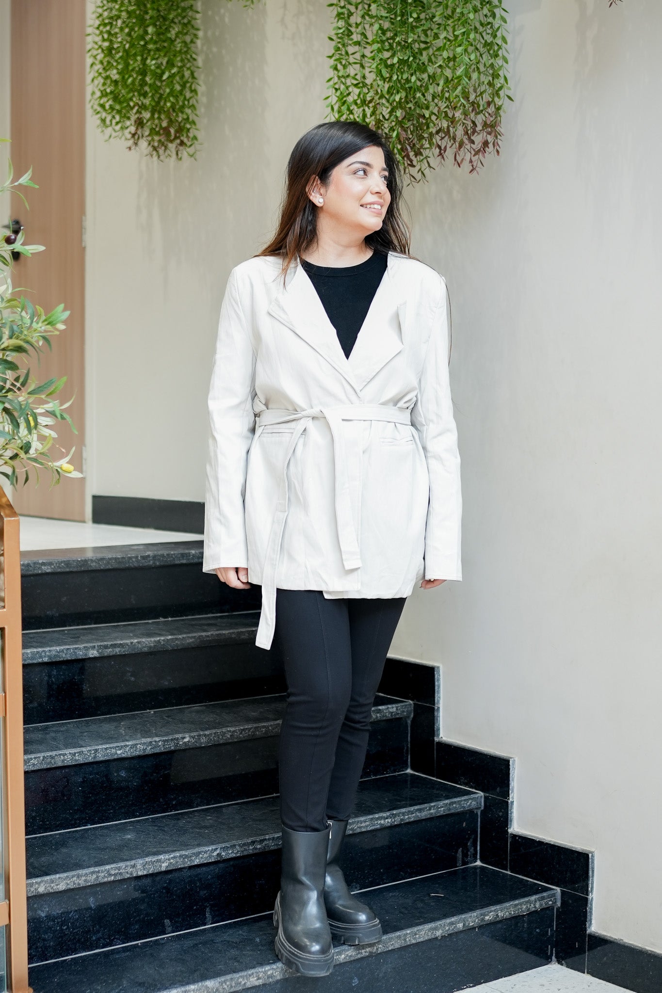 Amy Leather Trench Coat