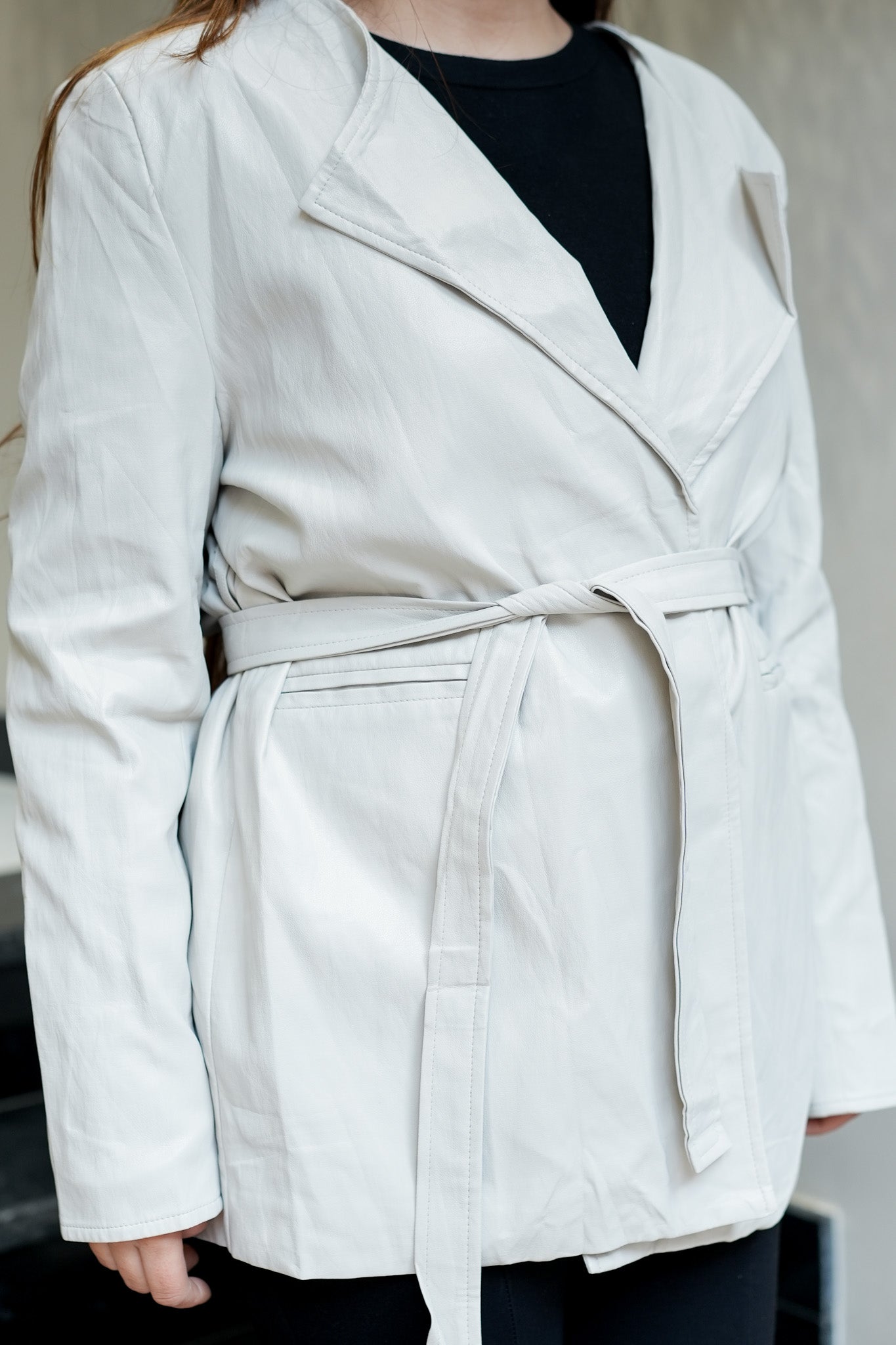 Amy Leather Trench Coat