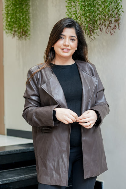 Amy Leather Trench Coat