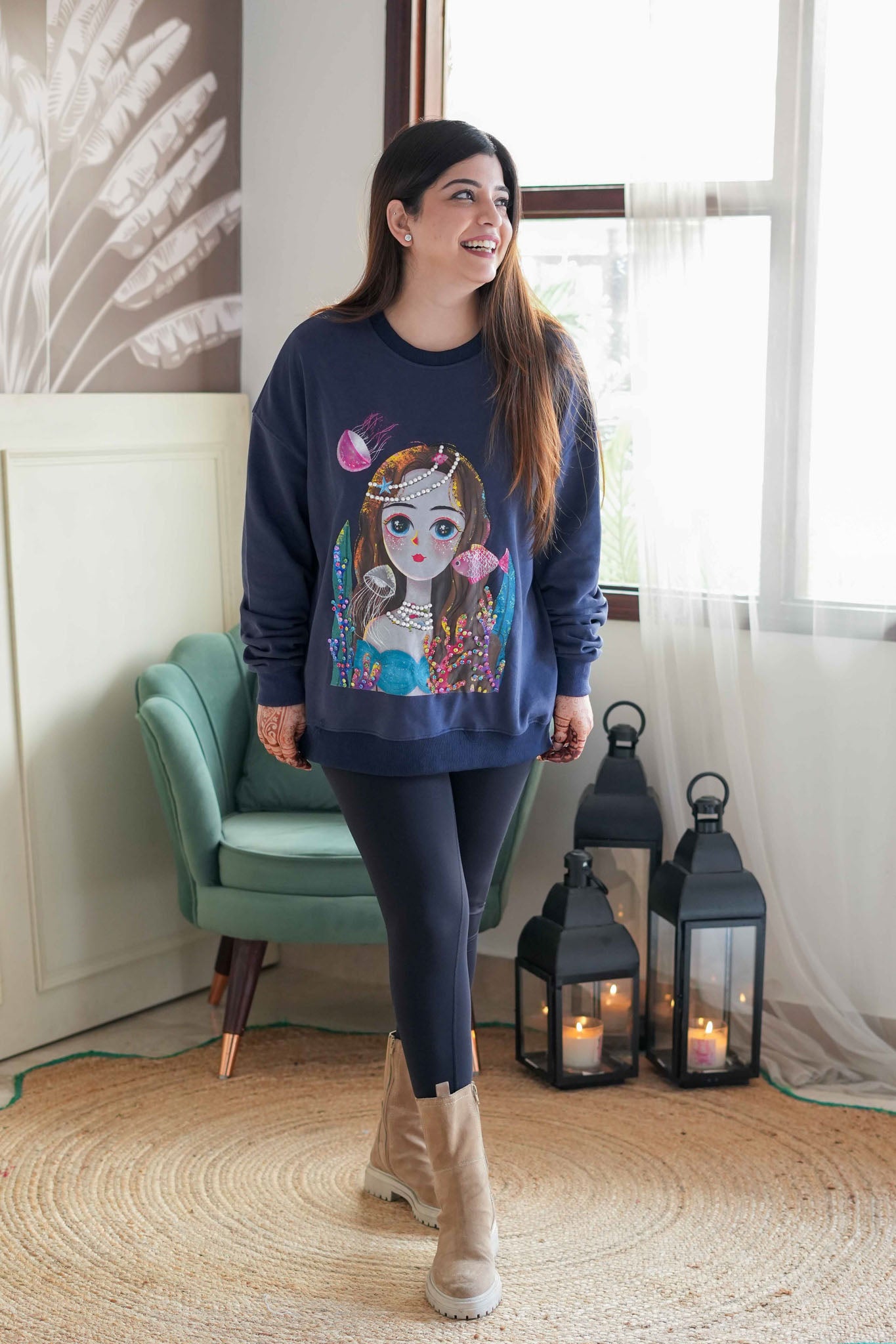 Alicia Crystal Embellished Sweatshirt