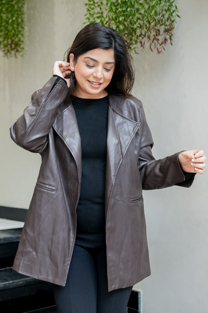 Amy Leather Trench Coat