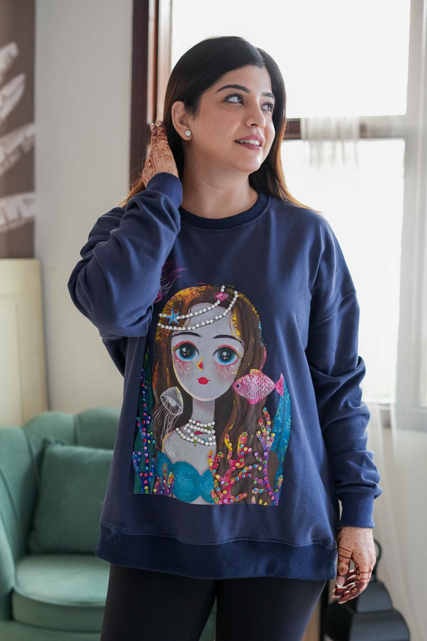 Alicia Crystal Embellished Sweatshirt