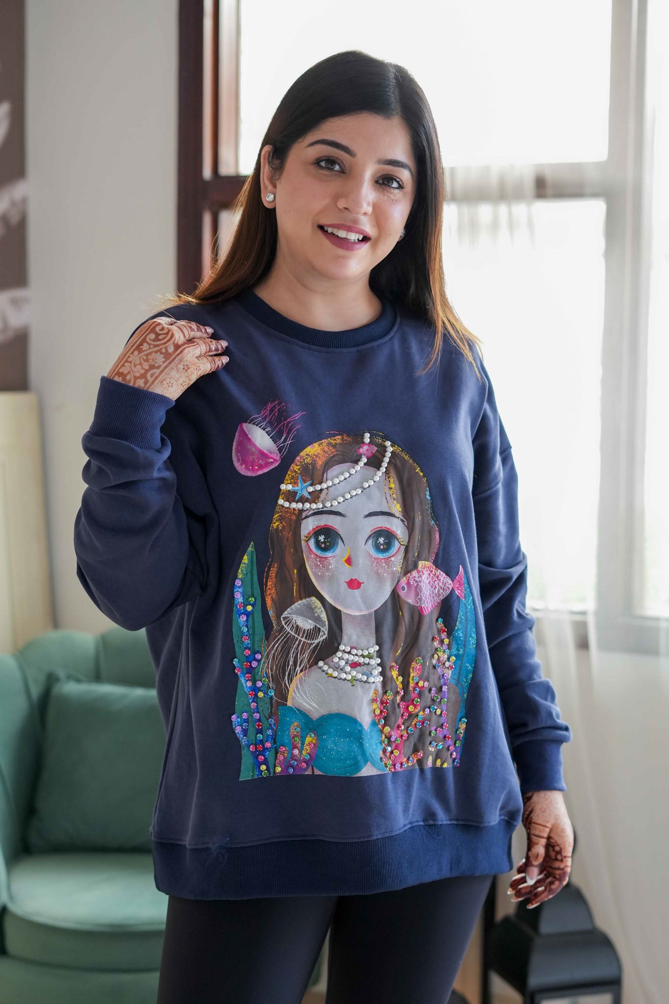 Alicia Crystal Embellished Sweatshirt