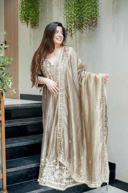 Yuvisha Gotta Detailing Anarkali with Dupatta