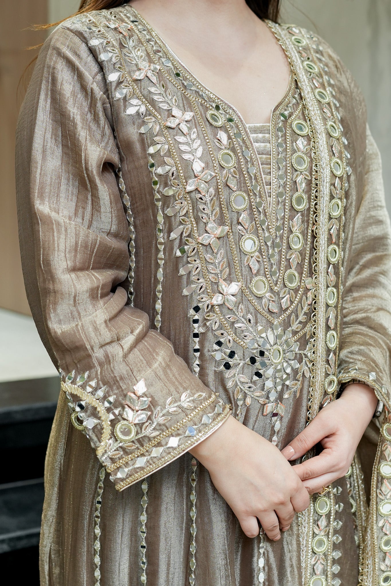 Yuvisha Gotta Detailing Anarkali with Dupatta