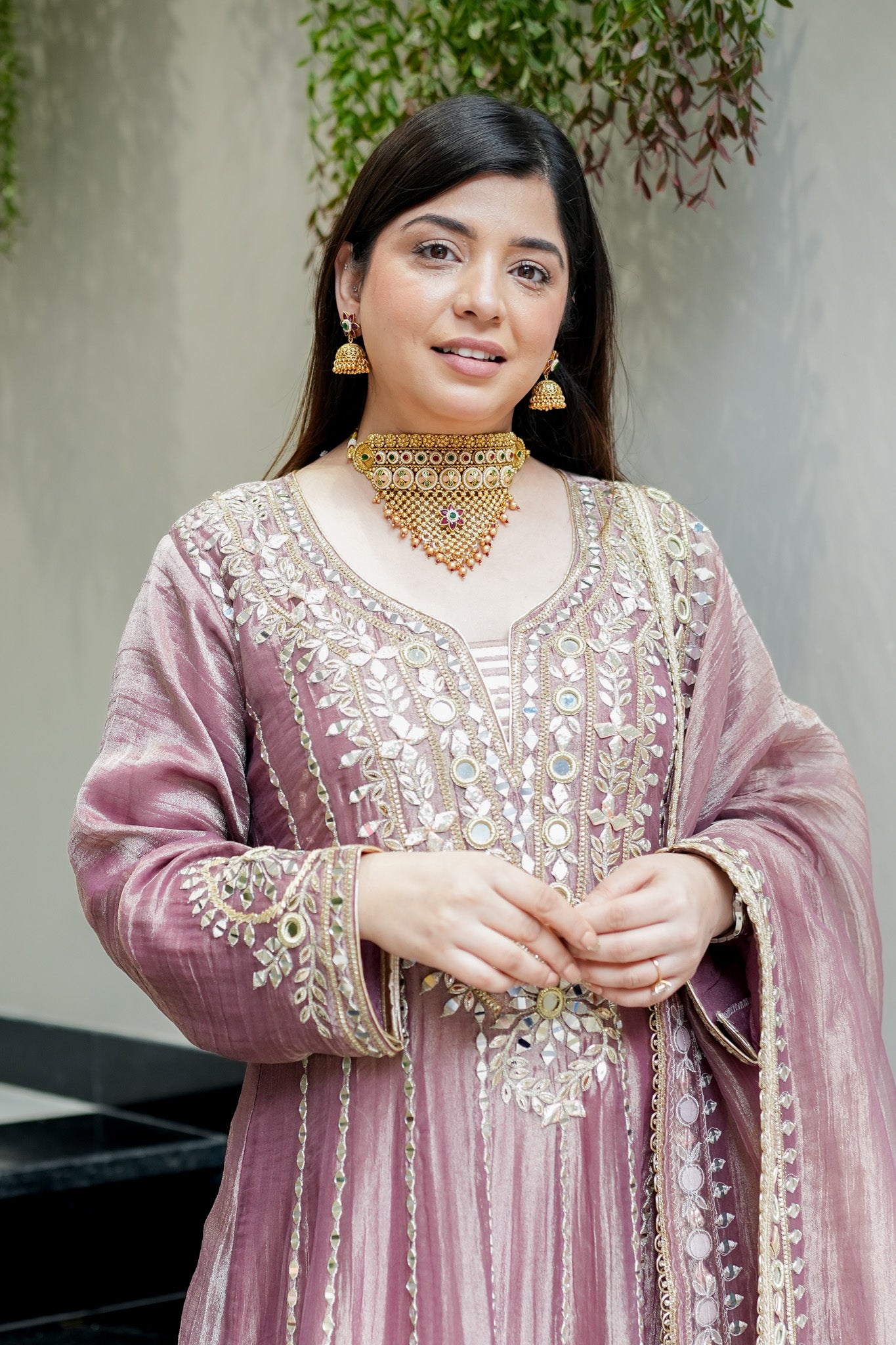 Yuvisha Gotta Detailing Anarkali with Dupatta