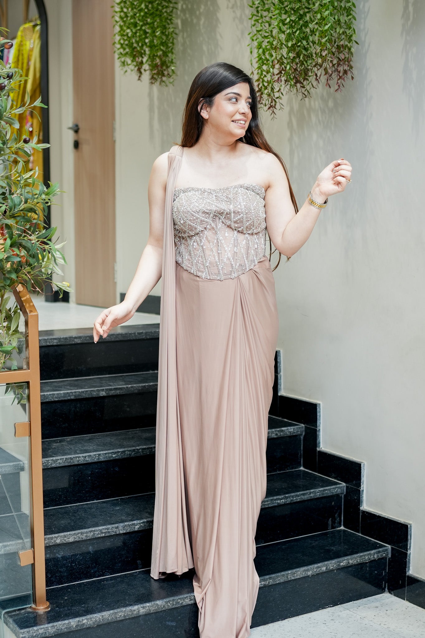 Yuvika Hand Embroidered Corset Drape Saree