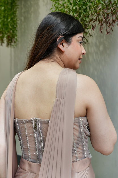 Yuvika Hand Embroidered Corset Drape Saree