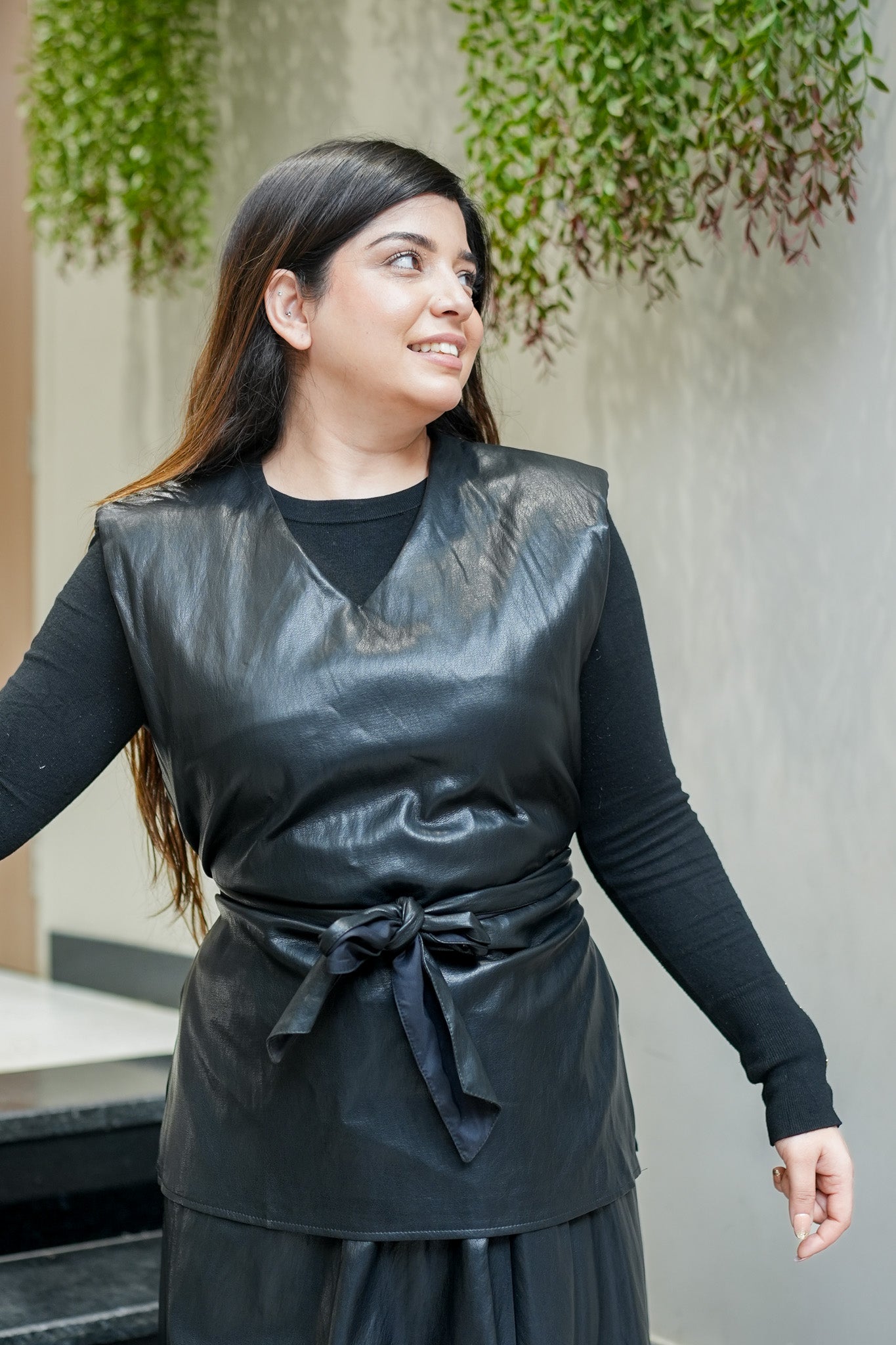 Selene Leather Skirt Set