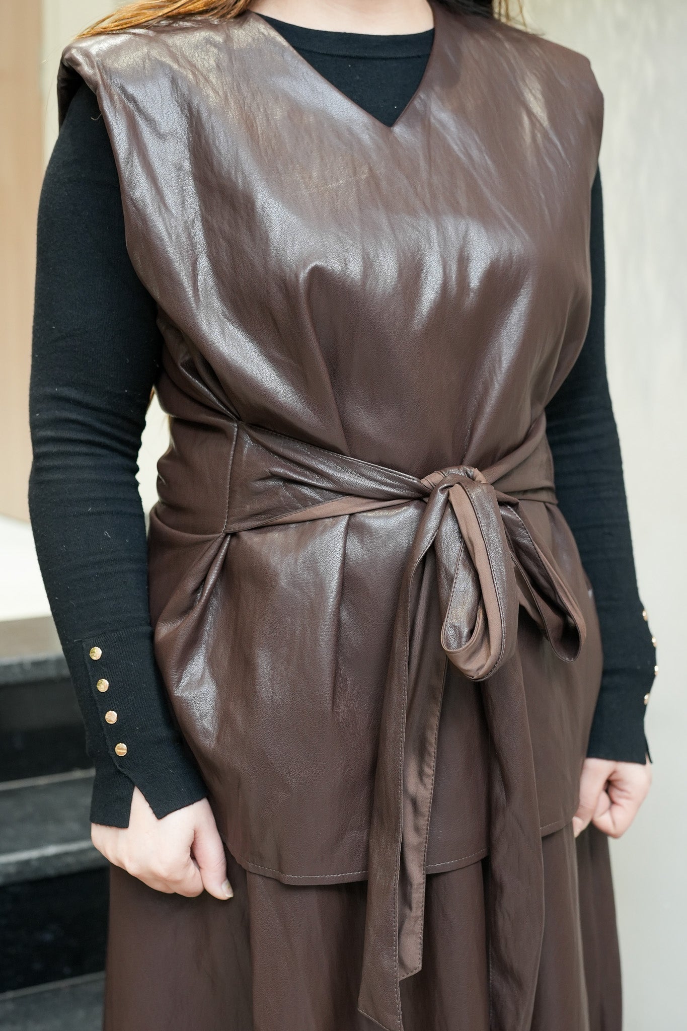 Selene Leather Skirt Set