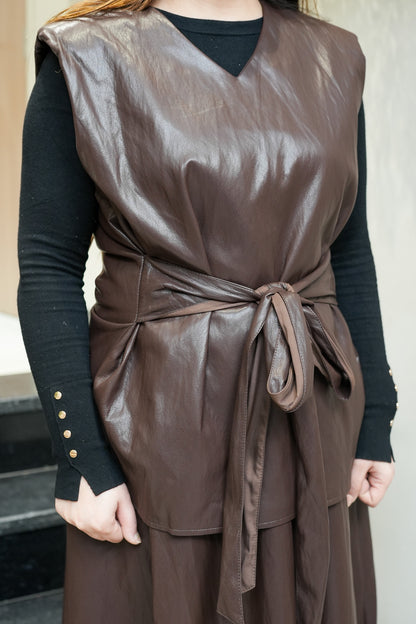 Selene Leather Skirt Set