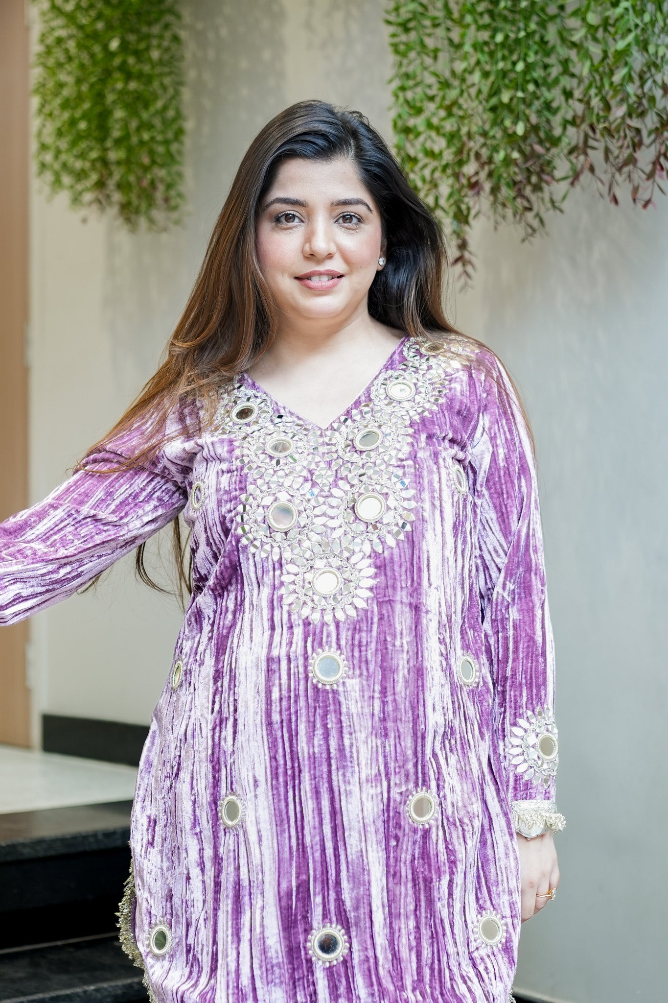 Mishka Embroidered Velvet Co ord Set